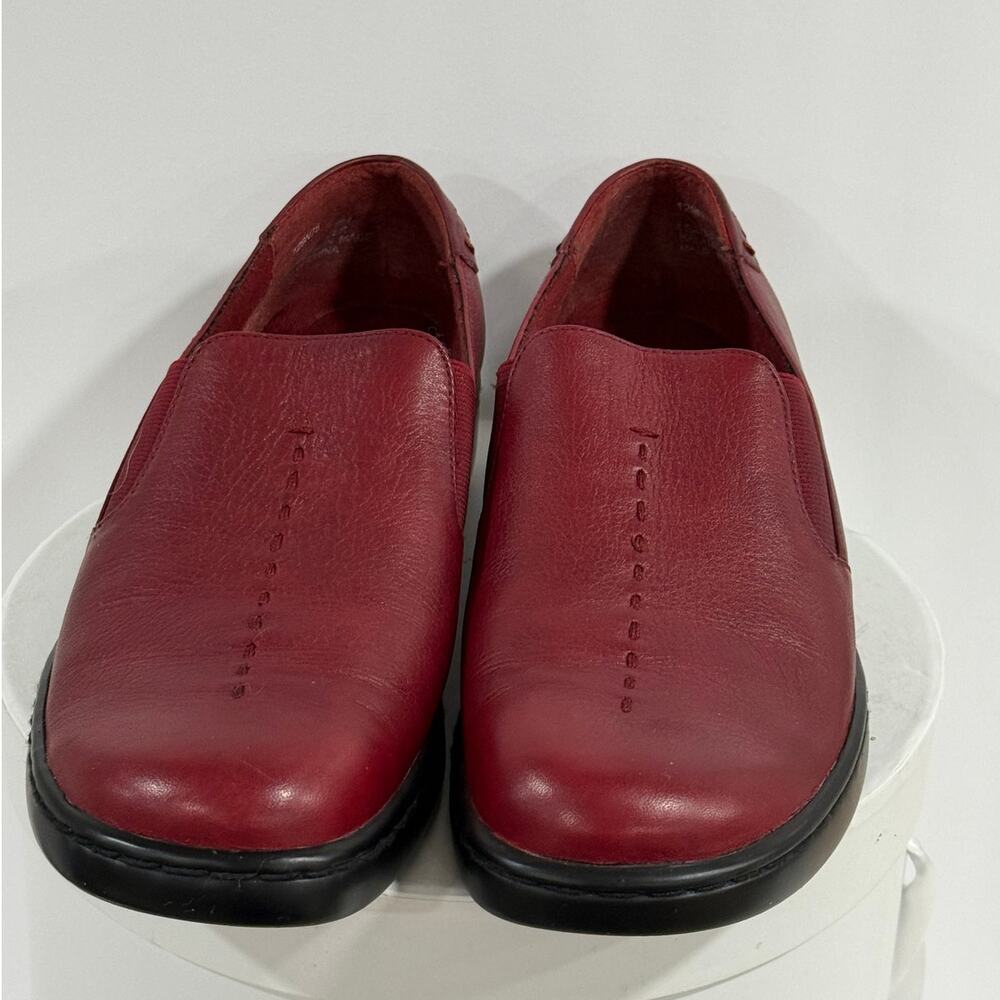 Naturalizer Red Leather Comfort Slip On Loafers Walking Shoes Women 8M Casual
